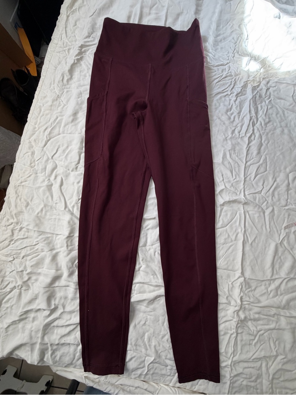 American Eagle Outfitters Maroon High-Waist Leggings